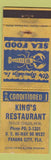 Matchbook Cover - King's Restaurant Panama City FL POOR