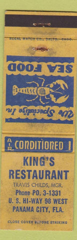 Matchbook Cover - King's Restaurant Panama City FL POOR
