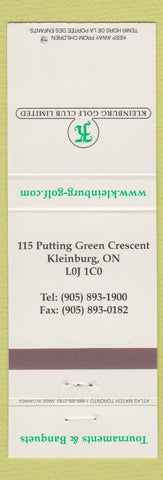 Matchbook Cover - Kleinburg Golf Club Kleinburg ON