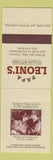 Matchbook Cover - Papa Leoni's Italian Kitchen Toronto ON