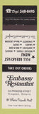 Matchbook Cover - Embassy Restaurant Kingston ON