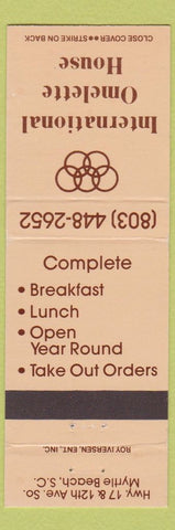 Matchbook Cover - International Omelette House Myrtle Beach SC