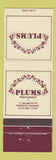 Matchbook Cover - Plums Restaurant Toronto ON