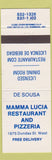 Matchbook Cover - Mamma Lucia Restaurant Pizza Toronto?