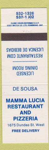 Matchbook Cover - Mamma Lucia Restaurant Pizza Toronto?