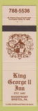 Matchbook Cover - King George II Inn Bristol PA