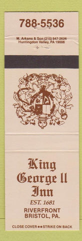 Matchbook Cover - King George II Inn Bristol PA
