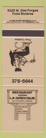 Matchbook Cover - Restaurant Pizza LA Grecque Trois Rivieres QC
