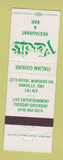 Matchbook Cover - Verdi's Restaurant Oakville ON