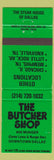 Matchbook Cover - Butcher Shop Dallas TX Steak Chicago Memphis Knoxville