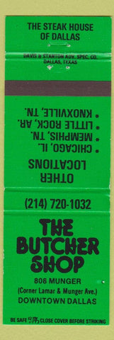 Matchbook Cover - Butcher Shop Dallas TX Steak Chicago Memphis Knoxville