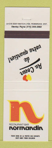 Matchbook Cover - Restaurant Bar Normandie Canada