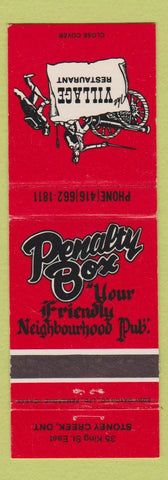Matchbook Cover - Village Restaurant Penalty Box Stoney Creek ON