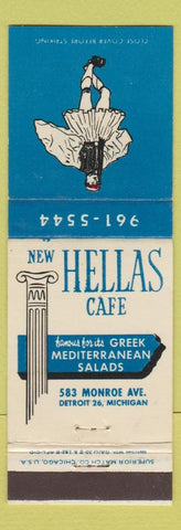 Matchbook Cover - New Hellas Cafe Detroit MI