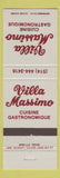 Matchbook Cover - Villa Massimo