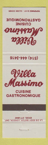 Matchbook Cover - Villa Massimo