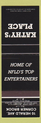 Matchbook Cover - Kathy's Place Corner Brook NF