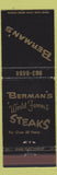 Matchbook Cover - Berman's Steaks