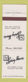 Matchbook Cover - Spring House Rochester NY