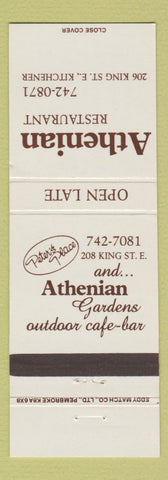 Matchbook Cover - Athenian Restaurant Kitchener ON