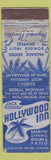 Matchbook Cover - Jack Gould's Hollywood Inn FL WORN