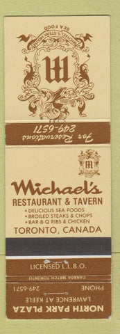 Matchbook Cover - Michael's Tavern Restaurant Toronto ON