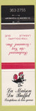 Matchbook Cover - La Maison Du Buffet LaSalle QC chicken