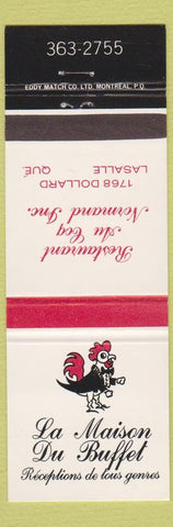 Matchbook Cover - La Maison Du Buffet LaSalle QC chicken