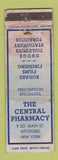 Matchbook Cover - Central Pharmacy Pittsford NY Kodak POOR