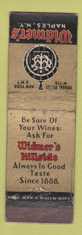 Matchbook Cover - Widmer's Naples NY Hillside Wine