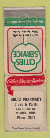 Matchbook Cover - Cities Service oil gas Winona MN WEAR