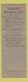 Matchbook Cover - Vaseline Petroleum Jelly