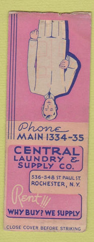 Matchbook Cover - Central Laundry Supply Rochester NY BOBTAIL