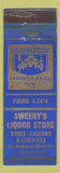 Matchbook Cover - Sweeny's Liquor Store WEAR