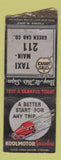Matchbook Cover - Cities oil gas 211 Green Cab Taxi BOBTAIL