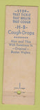 Matchbook Cover - HB Cough Drops Boston Wafers Cambridge MA