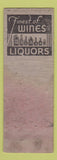 Matchbook Cover - Kelly's Liquor Carl's News Schenectady NY