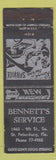 Matchbook Cover - Bennett's Service Garage St Petersburg FL WEAR