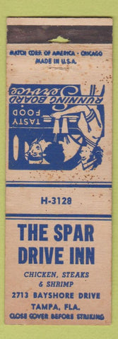 Matchbook Cover - Spar Drive Inn Tampa FL WORN