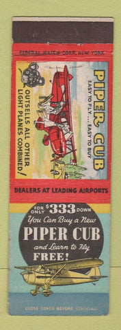 Matchbook Cover - Piper Cub Airplane