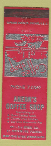 Matchbook Cover - Ahern's Coffee Shop St Petersburg FL