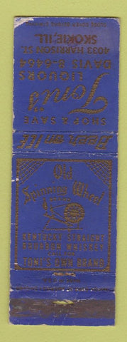 Matchbook Cover - Toni's Liquors Skoki IL WORN