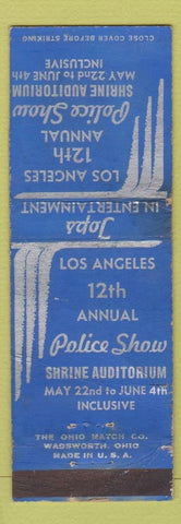 Matchbook Cover - Los Angeles CA Police Show Shrine Auditorium CA WEAR