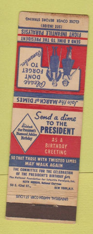 Matchbook Cover - March of Dimes Infantile Paralysis