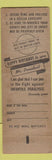 Matchbook Cover - March of Dimes Infantile Paralysis