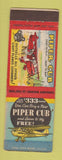 Matchbook Cover - Piper Cub Airplane WORN