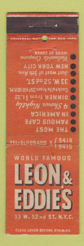 Matchbook Cover - Leon and Eddie's New York City WEAR