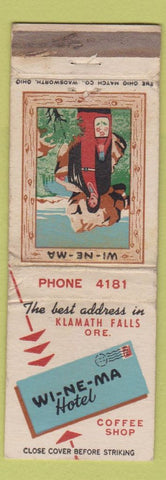 Matchbook Cover - Wi Ne Ma Hotel Klamath Falls OR WEAR