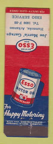 Matchbook Cover - Esso oil gas Joe Morris Humnoke AR WEAR