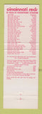 Matchbook Cover - 1981 Cincinnati Reds Baseball Schedule OH